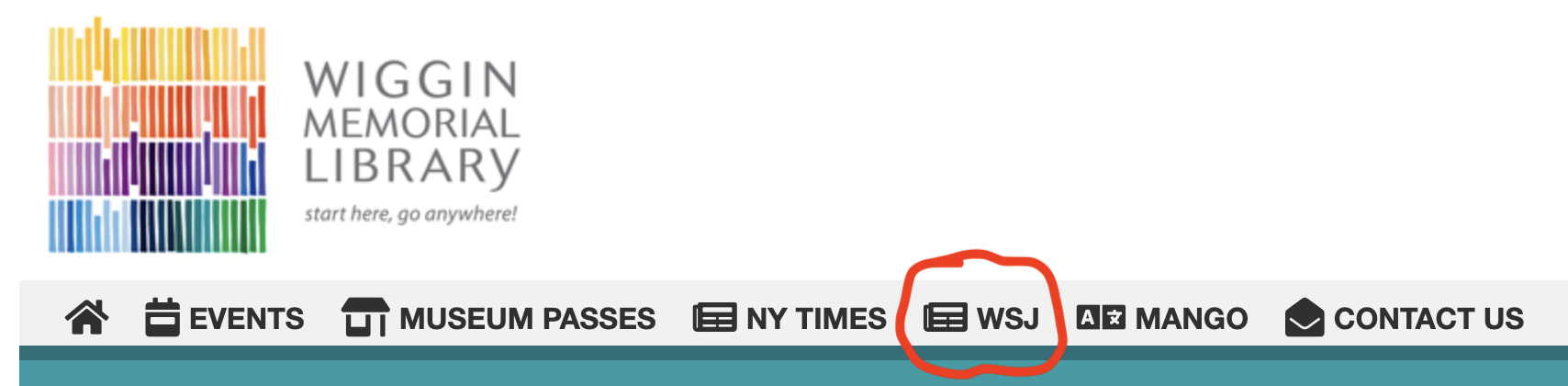 Wall Street Journal meny link